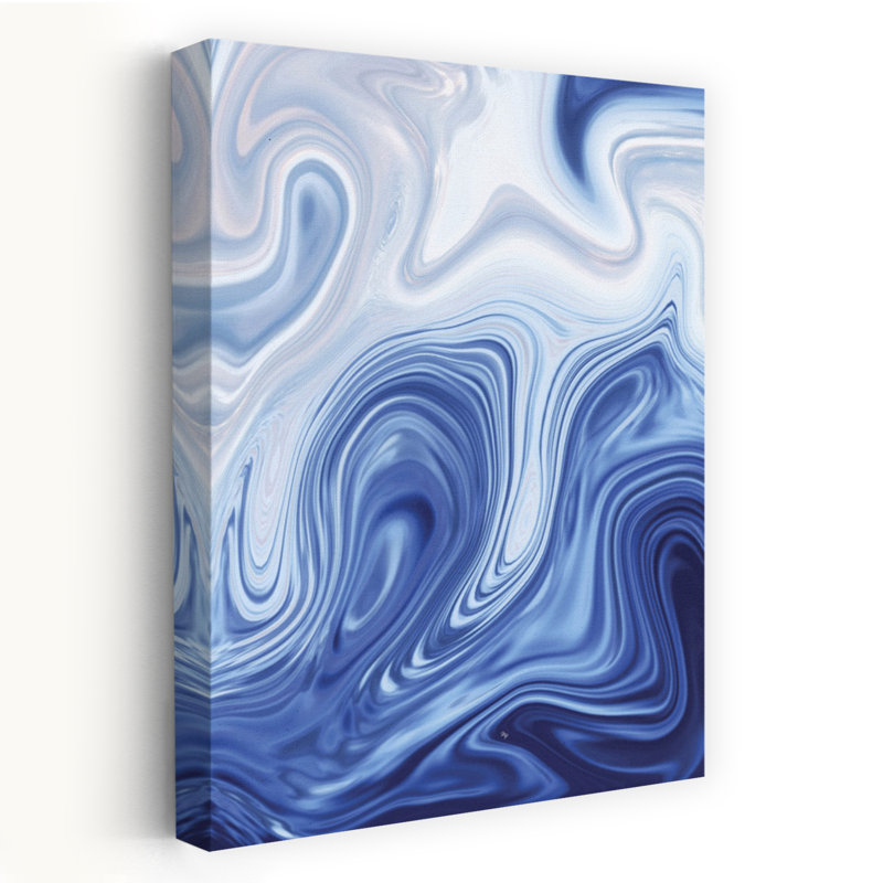 Oceanic Flow Abstract Elegant Serene Ocean Wall Art Print by Martina - Wrapped Canvas Print, 91.44cm H x 60.96cm W
