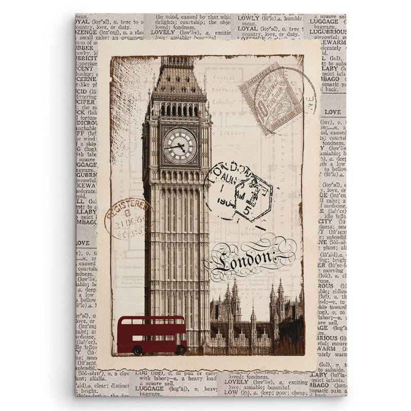 «London Memories» par Katrina Craven, impression sur toile tendue, H 24 po x l 32 po x P 1,5 po