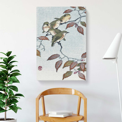Birds On A Branch - Wrapped Canvas Painting