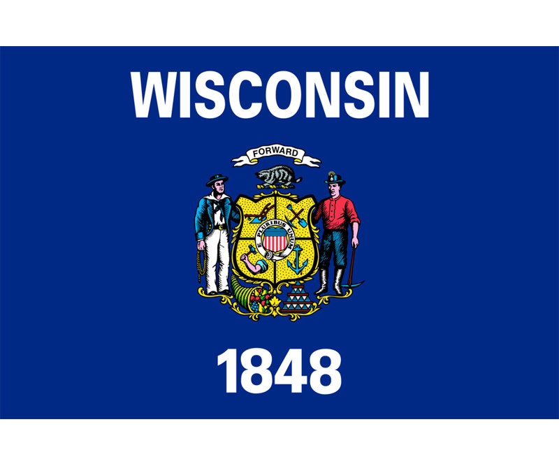 Wisconsin, H 12 po x l 18 po