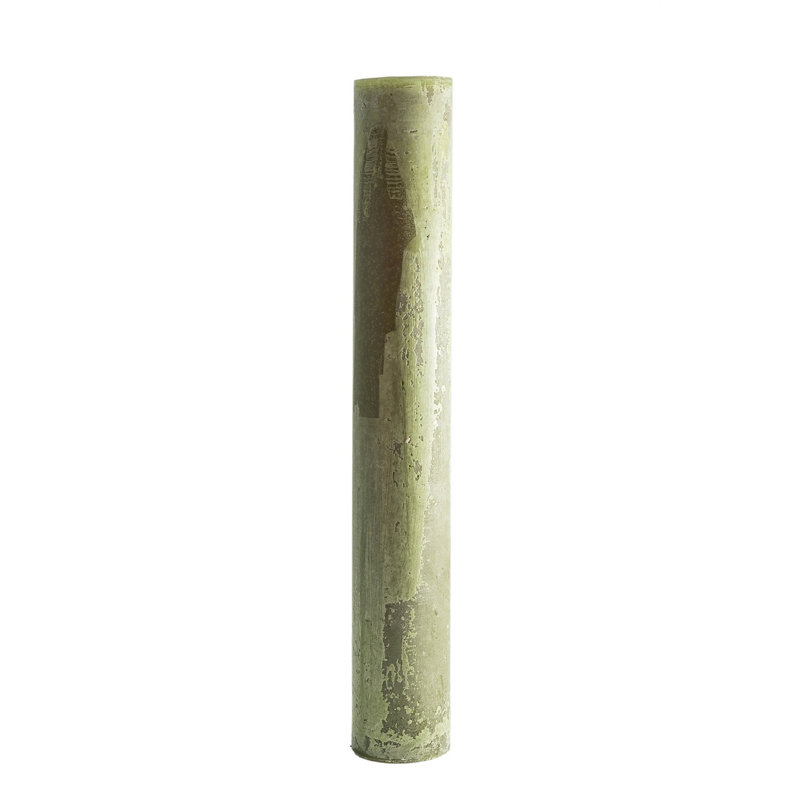 Bougie cylindrique sans parfum, H 27,5 po x l 4 po x P 4 po, Vert foncé