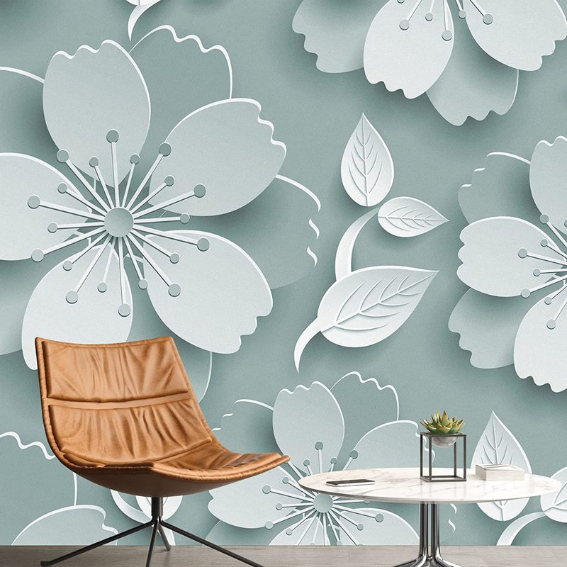 Jungle Lily Flowers Wall Mural, 66" L x 96" W