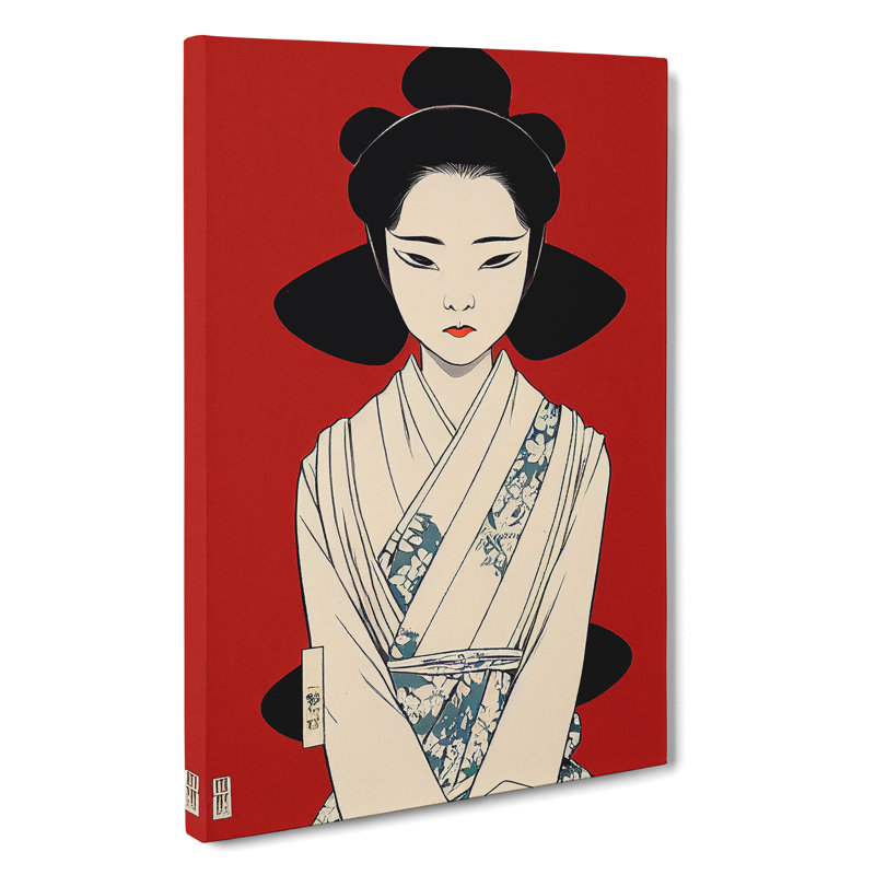 Gentle Geisha - Wall Art, 50cm H x 35cm W x 3cm D, Wrapped Canvas