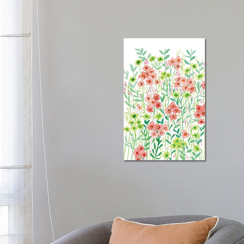 Wall Flowers I by Melissa Wang - Wrapped Canvas Painting, 66.04 cm H x 45.72 cm W
