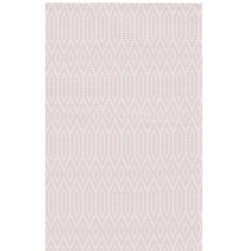 Tapis en coton rose / ivoire Martha Stewart 405, Rectangle 6 pi 7 po x 9 pi