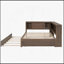 Lit de jour rembourré avec ceinture à DEL et lit gigogne, gris, combinant design moderne et solutions de rangement pratiques
