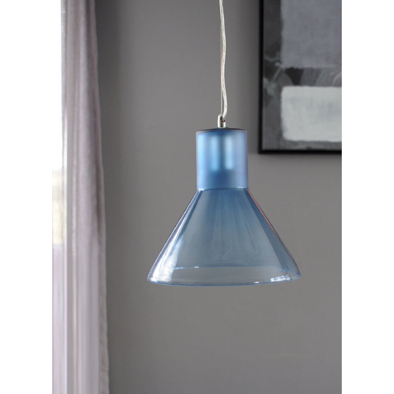 Boatwright 1 - Light White Cone Pendant, Light Blue