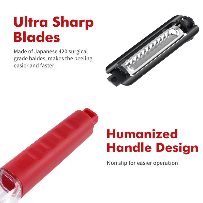 Vegetable Peeler With Storage Container With 3 Interchangeable Blades