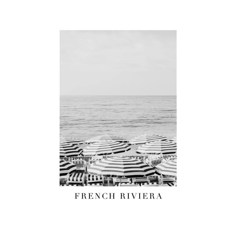 French Riviera Black And White Travel - Print on Canvas, Wrapped Canvas, 66.04cm H x 45.72cm W x 3.81cm D