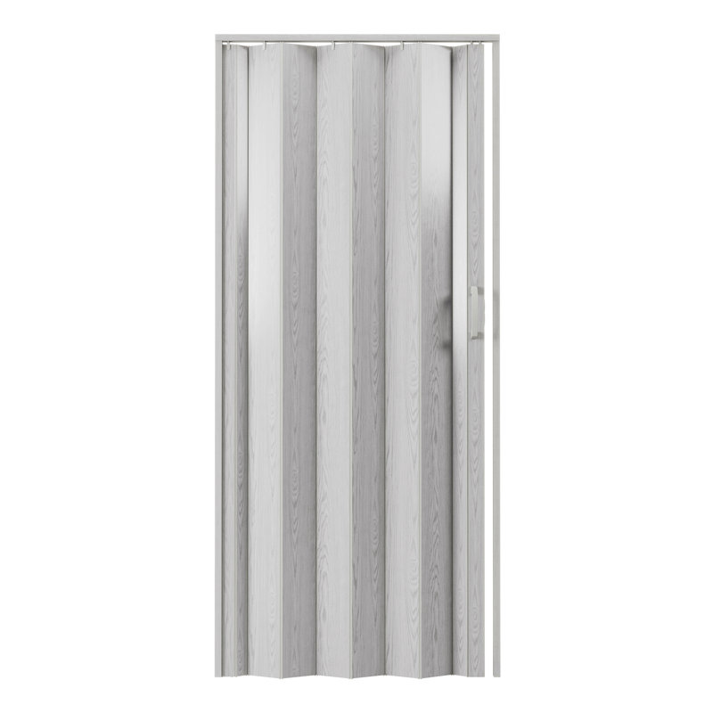 Folding Room Divider Pvc Foldable Accordion Doors Or Privacy Room Divider For Internal Use, 80" H x 48" W x 0.75" D, Grey