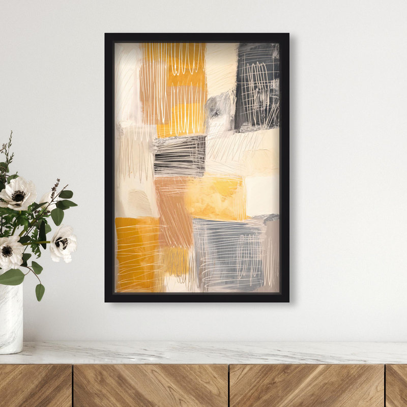 Oliver Gal Linework Labyrinth II Abstract - Luxury Shadowbox Framed Wall Art, 25" H x 17" W, Black