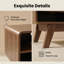Console média de style campagne moderne de 46 pouces avec porte coulissante à lattes - Noyer