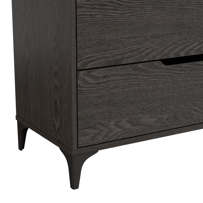 Commode 5 tiroirs Norcross, Bois gris foncé
