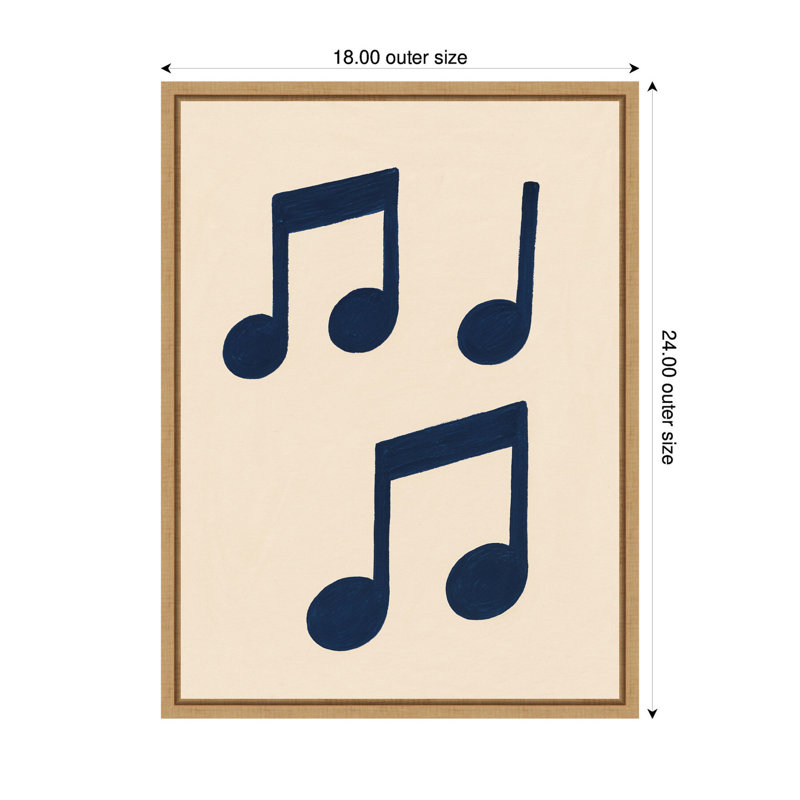 «Music Notes» par Laura Moss, reproduction d'art sur toile encadrée