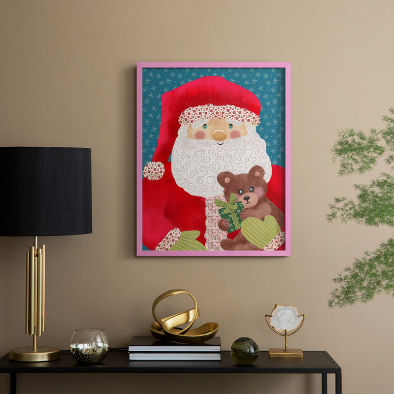 «Santa Pack II», reproduction encadrée - bois massif, H 30 po x l 24 po, Rose