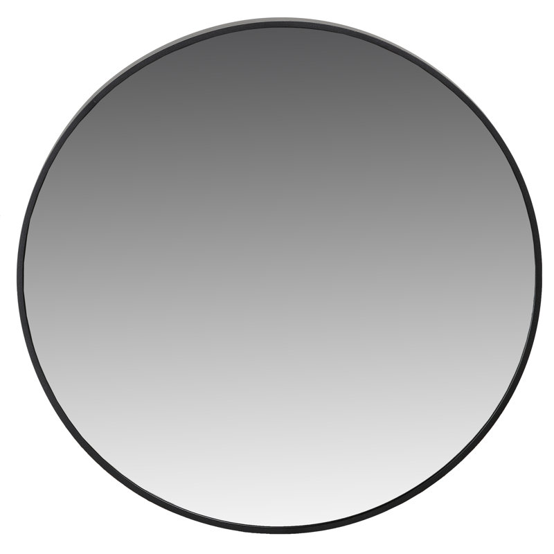 Miroir Opra, rond 24 po avec cadre en métal noir brossé, Noir