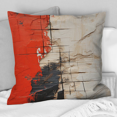 Coussin décoratif à imprimé géométrique abstrait «Y Today Is History II»