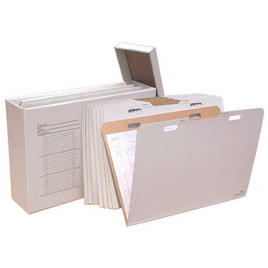  Bigso Lovisa Fiberboard Label Frame 12 File Storage Box, 9.4 x  3.7 x 13 in, White : Office Products