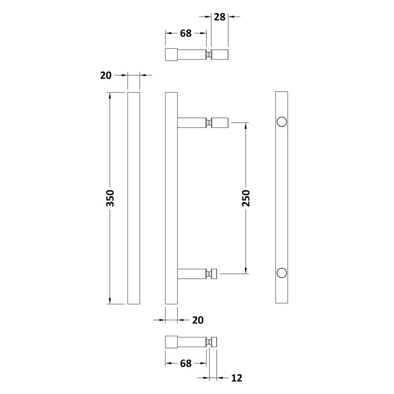 2.5Cm Bar Handle