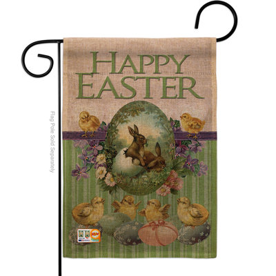 Japhy Double Sided 18.5'' H x 13'' W Burlap Easter Garden Flag