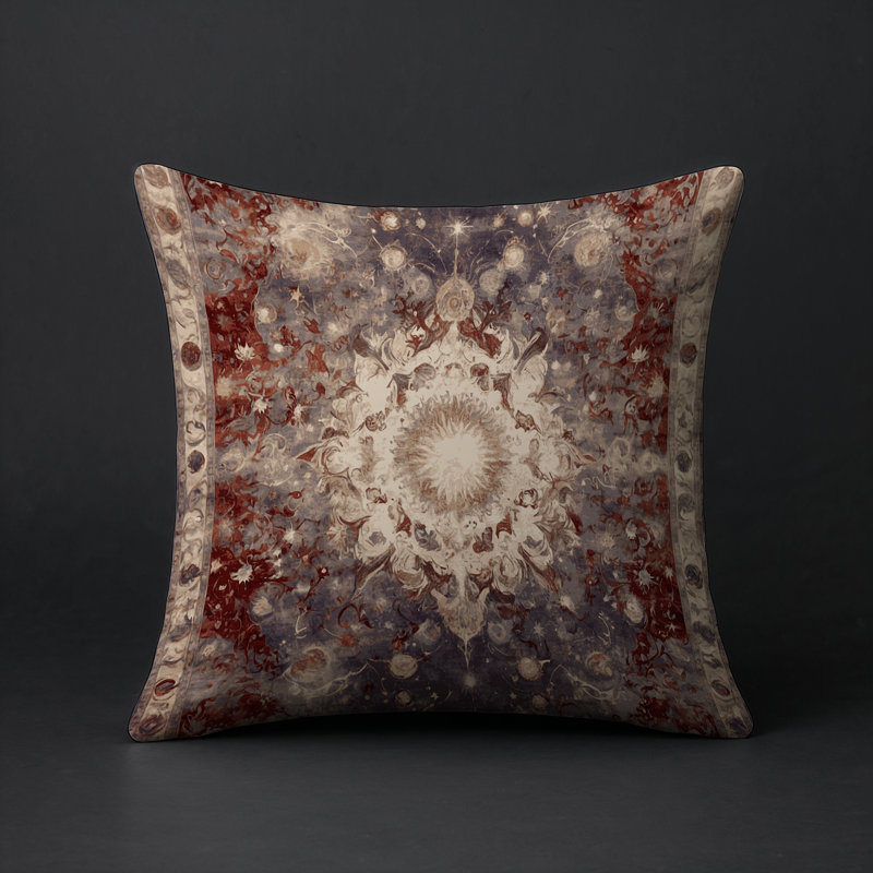 Coussin décoratif intérieur et extérieur Modern, Brun floral 92, Carré 16 po