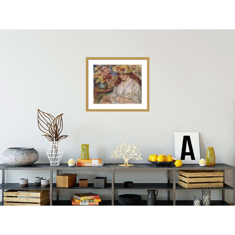 «The Reader» par Pierre-Auguste Renoir, impression giclée sur cadre, H 23,5 po x l 27,47 po