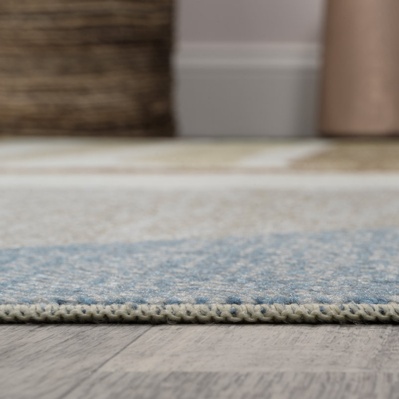 Jasian Abstract Glam Botanical Machine-Washable Cream/Multi Rug, Runner 2' x 7'10"
