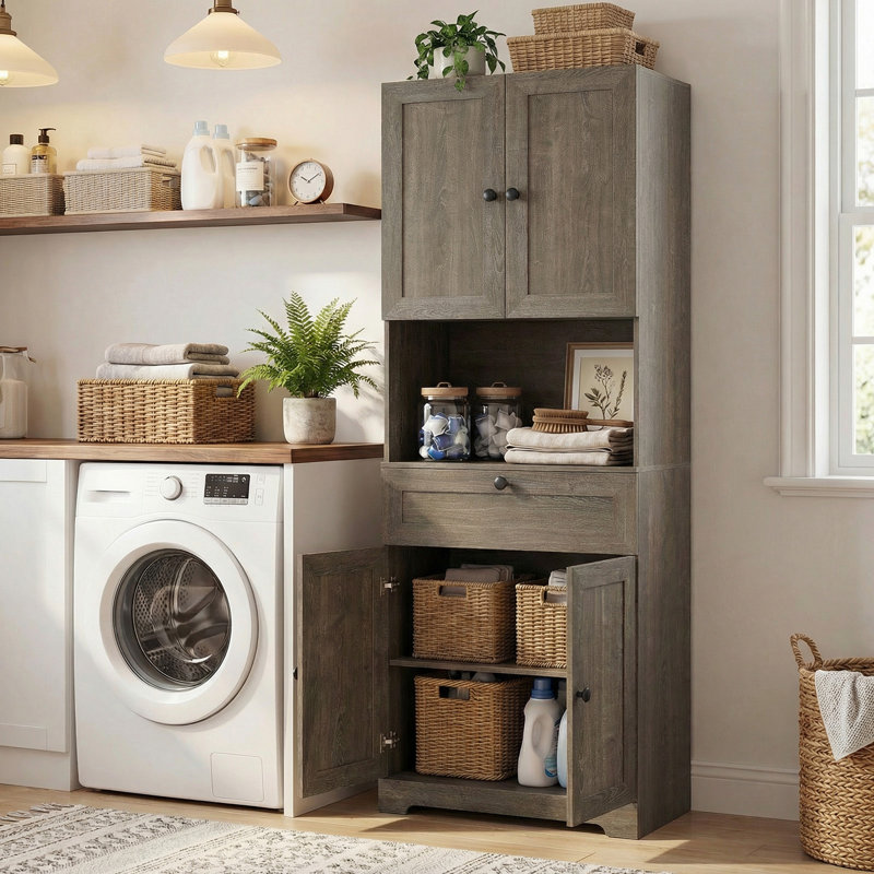 171.5cm Kitchen Pantry, Grey