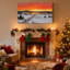 «Christmas Winter Sunset Village Scene», ensemble de 3 reproductions d'art sur toile-1928675603