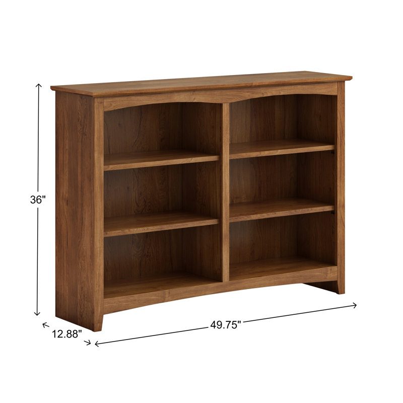 Bibliothèque classique Malani, (3 Shelves) 36"H x 49.75"W x 12.875"D, Brun toscan