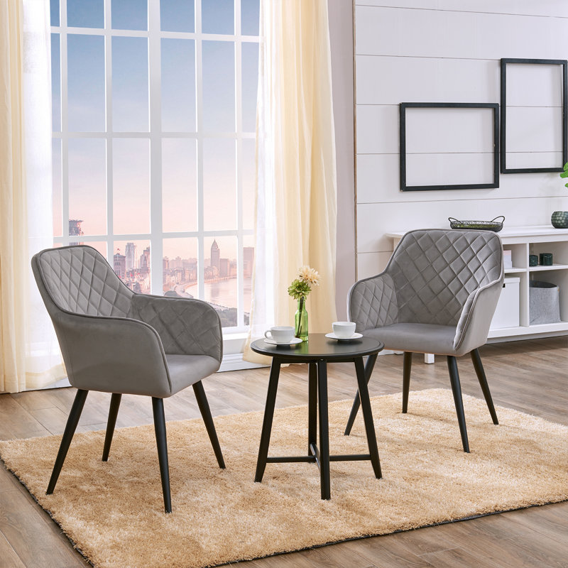 Velvet Armchair, Gray Velvet