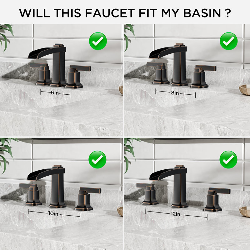 Widespread Bathroom Faucets With Metal Pop-up Drain, Oil Rubbed Bronze
