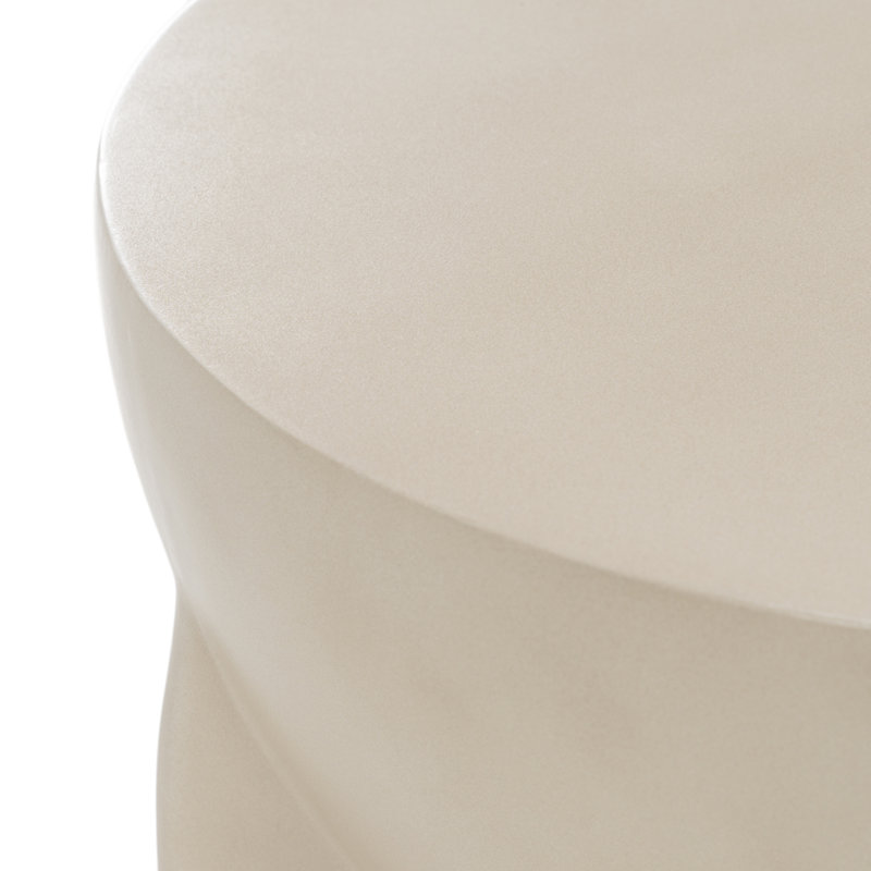 Soichi - Modern Concrete Round End Table, Ivory