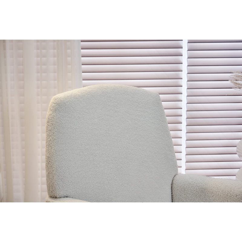 Fabric Nursery Rocking Chair With Adjustable Footrest, Ivory
