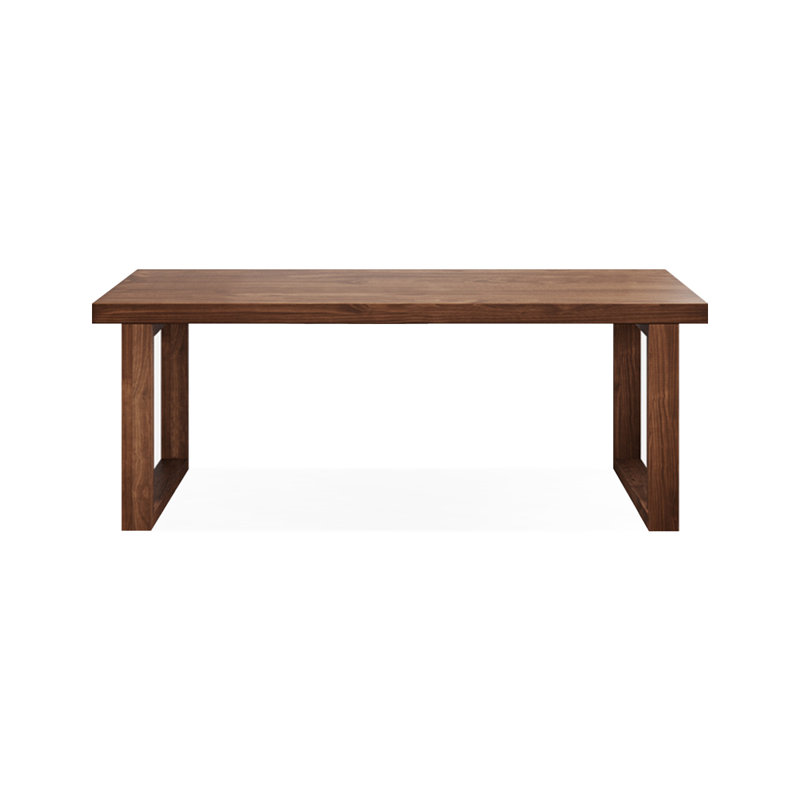 Light walnut Rectangular Solid Wood desk, 29.53" H x 78.74" W x 27.56" D