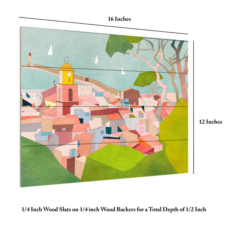 Ana Rut Bre Saint Tropez Kopie2 Wood Slat Art, H 12 po x l 16 po