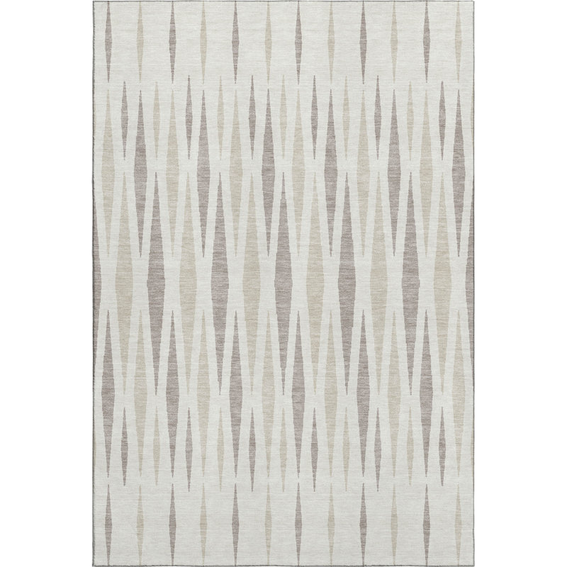 Tapis ivoire Prisco lavable à la machine de qualité supérieure, Rectangle 10 pi x 14 pi
