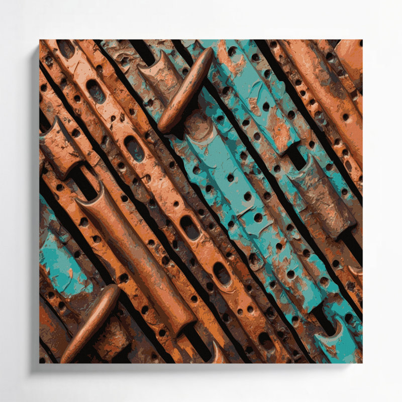 Art mural sur toile 69 "Southwestern Cowboy Horseshoe", H 8 po x l 8 po