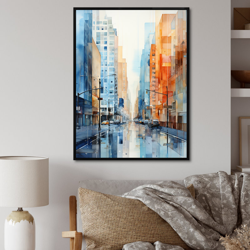 Pavadas Skyscrapers Urban Heights VIII, reproduction d'art sur toile, H 40 po x l 30 po x P 1,5 po, Cadre flottant noir