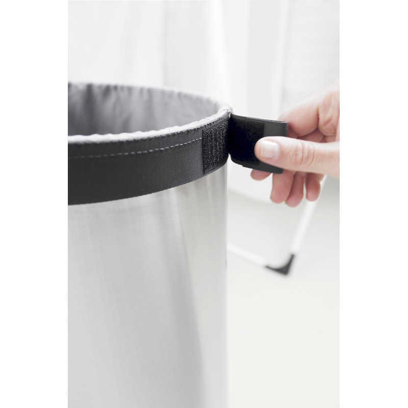 Brabantia Laundry Bin, Matt Steel / Dark Grey, 63 cm H x 30 cm W x 30 cm D