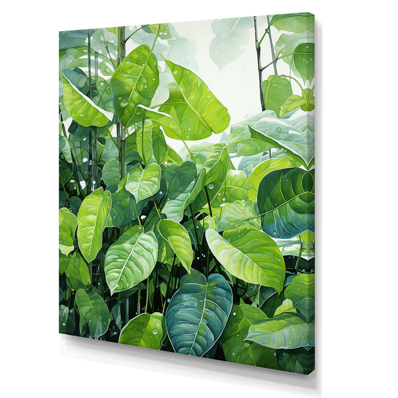 «Urban Leaves Forest Greenery - Leaves», reproduction sur toile encadrée, H 32 po x l 24 po x P 1 po, Toile tendue