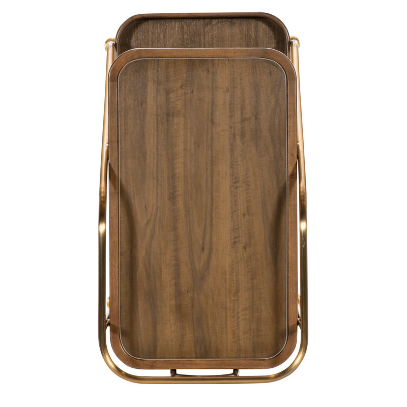 Commerce and Market Walnut Wine and Bar Cart