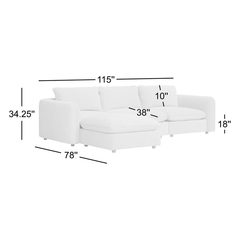 Ingel Chaise Sectional, Antwerp Cafe Linen Blend