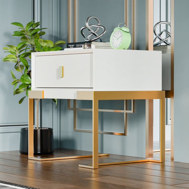 Himzo 19'' W Nightstand, White