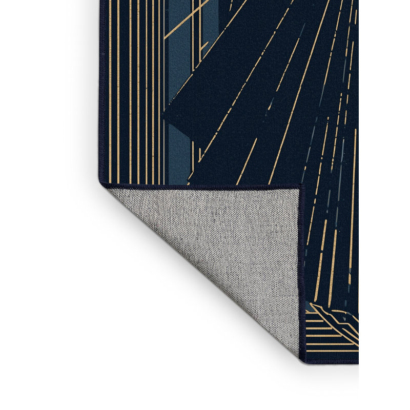 Tapis art déco lavable à la machine Bridgewater, 2 x 4