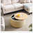 Round Ottoman Comfortable choice, multiple functions, classic design, and cozy corners Set with Storage, 2 in 1 combination, Round Coffee Table-1230290954