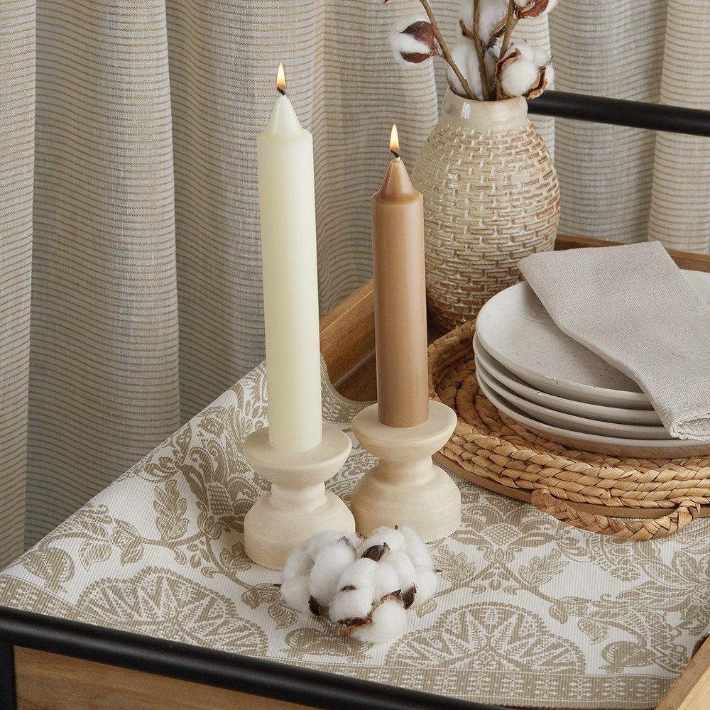 Unscented Taper Candle, 9" H x 1.25" W x 1.25" D, Ivory