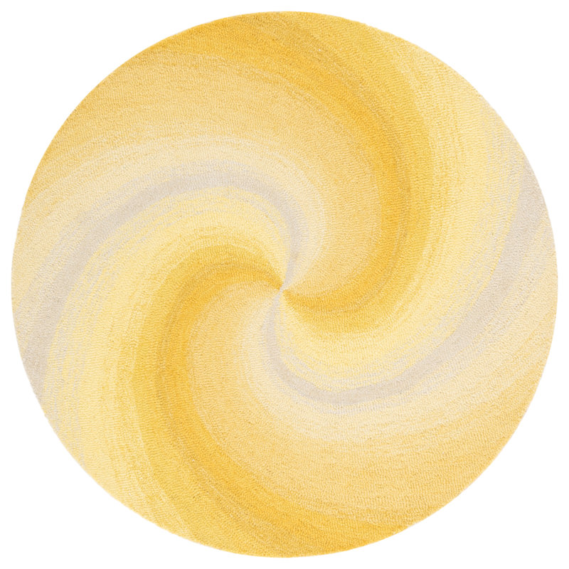 Novelty 202 Hand Tufted 80% Wool; 20% Cotton Spiral Rug, Round 4'