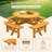 8 Person Wooden Picnic Table, Outdoor Camping Dining Table With Seat, Garden, DIY W/ 4 Built-In Benches, 2220Lb Capacity-1514433402