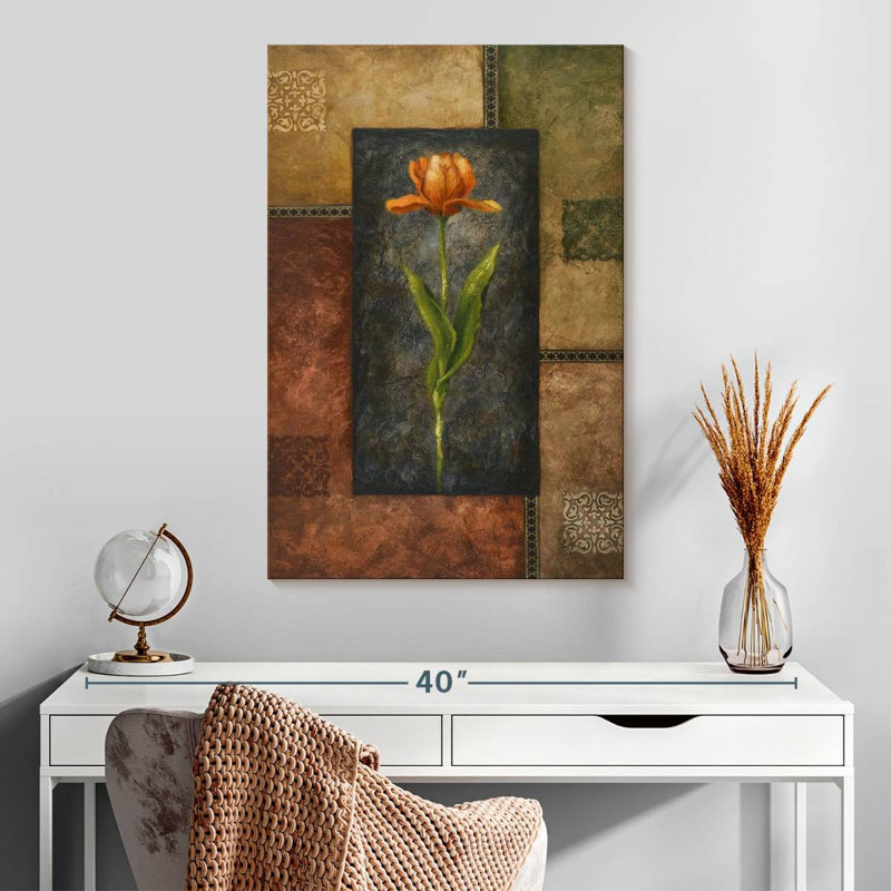 Antique Orange Tulip, 30" H x 20" W